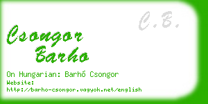 csongor barho business card