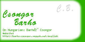 csongor barho business card